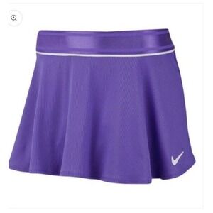 Nike Stretch Court Flouce Microfiber Tennis Skort  Black Women Xlarge Purple